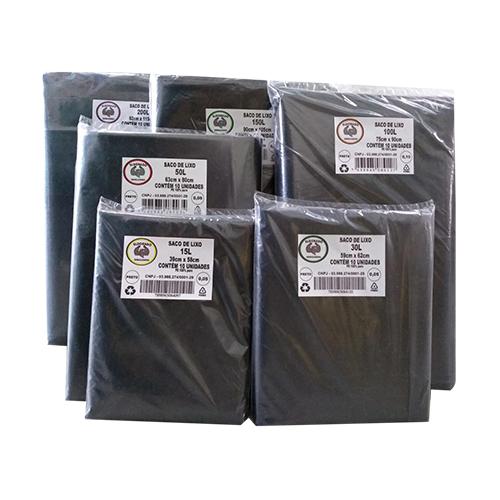 SACO DE LIXO PRETO 100L